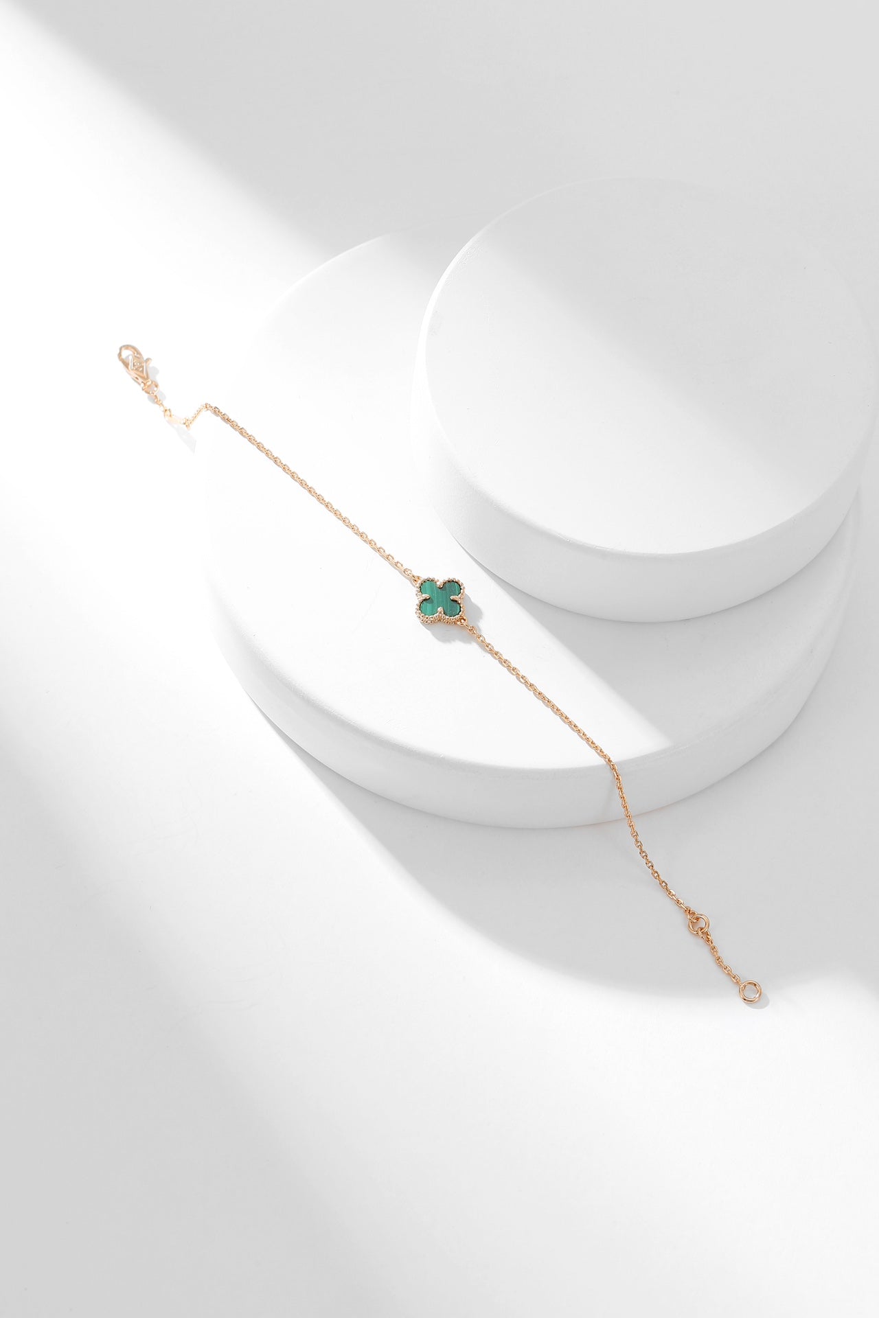 [Kincade Jewelrys]CLOVER BRACELET MALACHITE 1 MOTIF