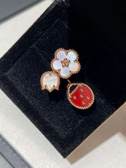 [Kincade Jewelrys]LUCKY 3 MOTIF ROSE GOLD RING