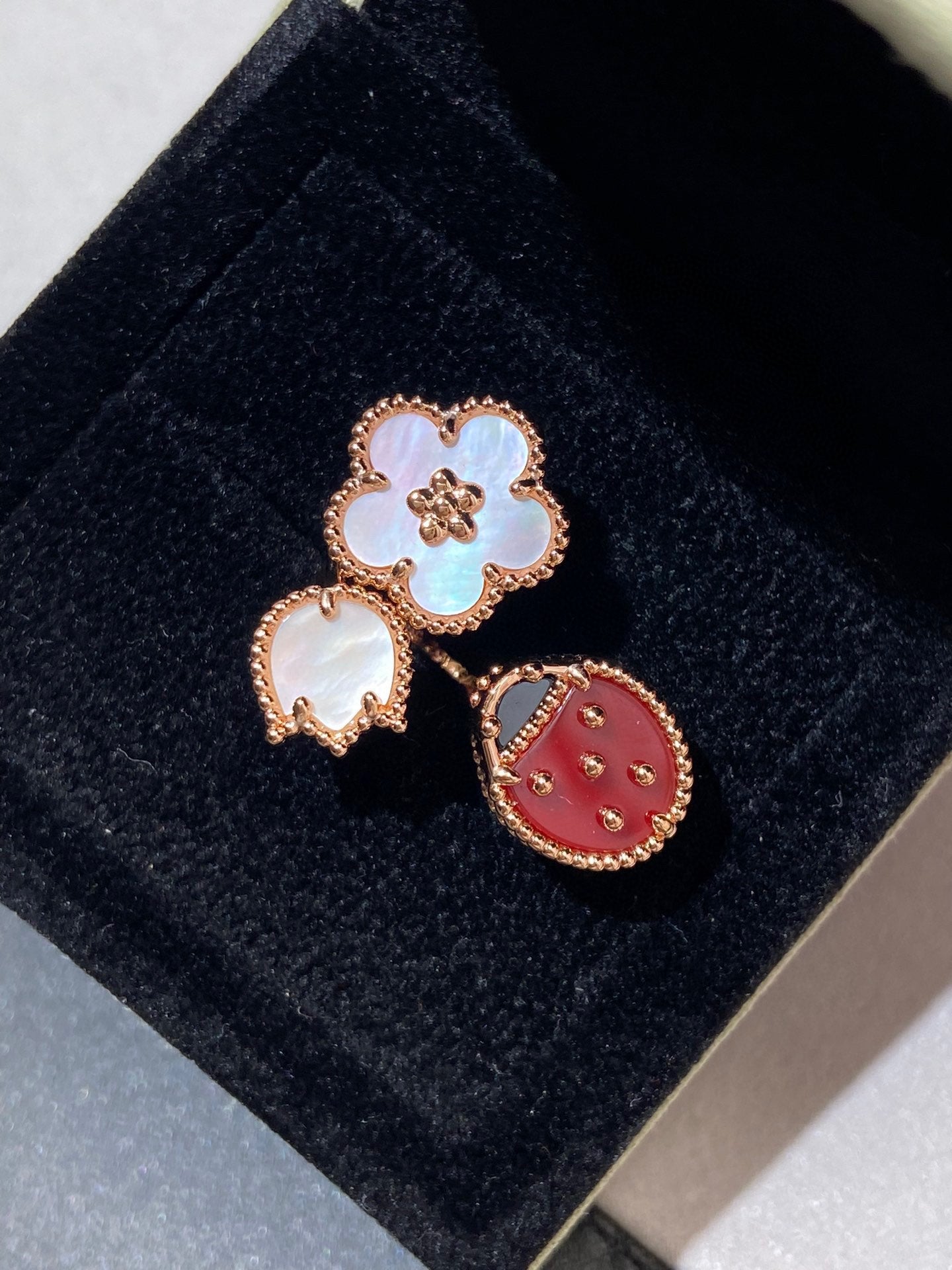 [Kincade Jewelrys]LUCKY 3 MOTIF ROSE GOLD RING