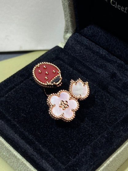 [Kincade Jewelrys]LUCKY 3 MOTIF ROSE GOLD RING