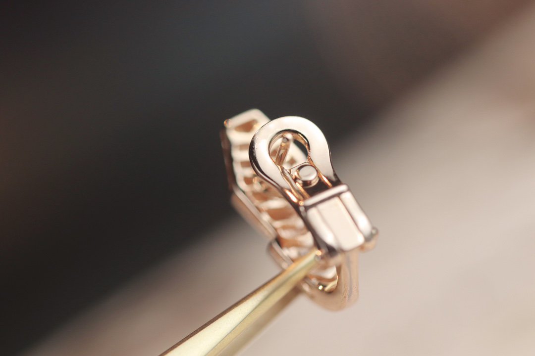 [Kincade Jewelrys]SERPENT PINK GOLD DIAMOND EARRINGS