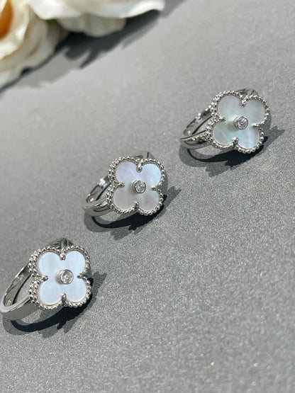 [Kincade Jewelrys]CLOVER SILVER MOP DIAMOND RING