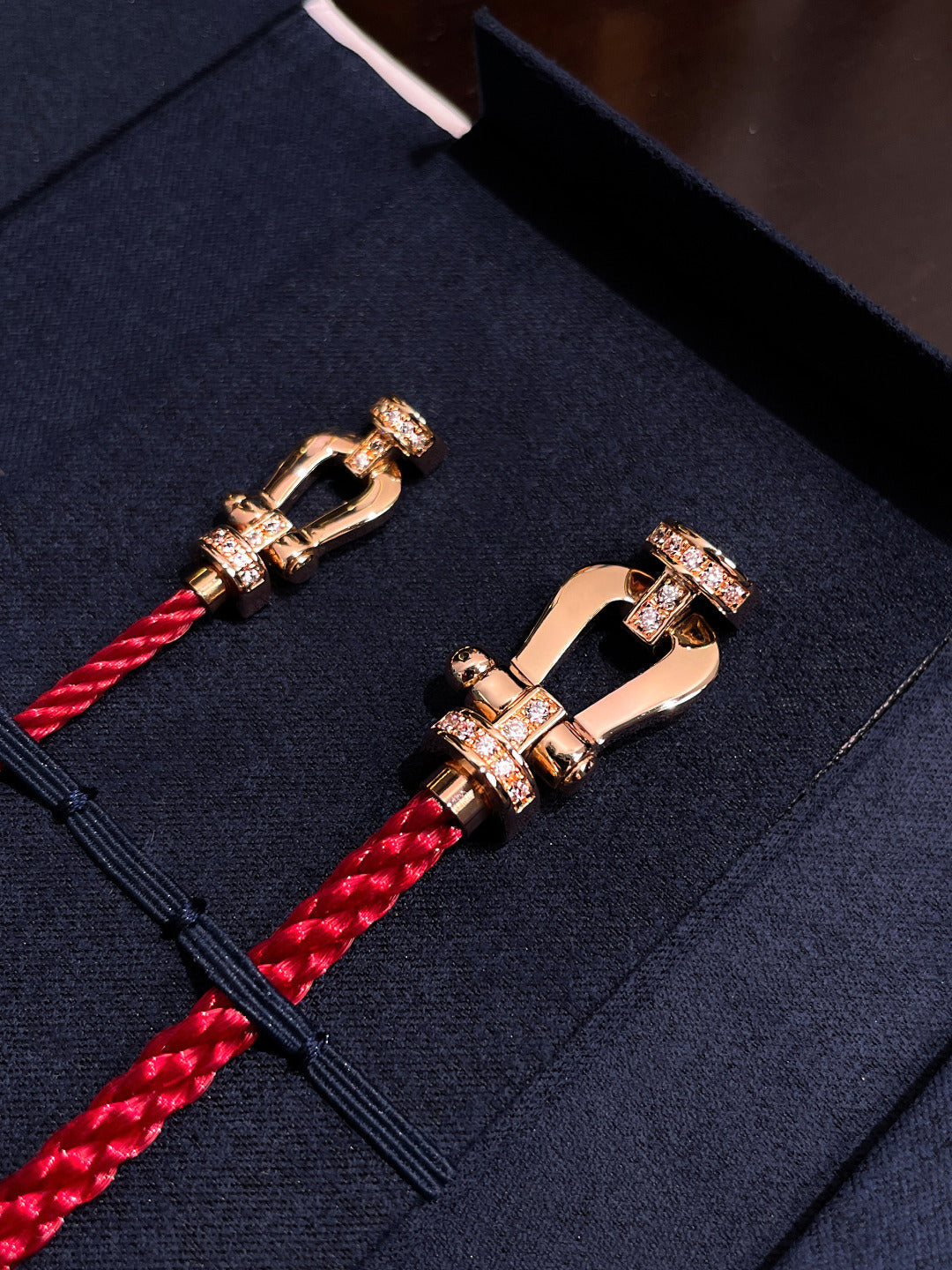 [Kincade Jewelrys]FORCE 10 HALF DIAMOND PINK GOLD RED CORDERI LARGE AND MEDIUM MODEL