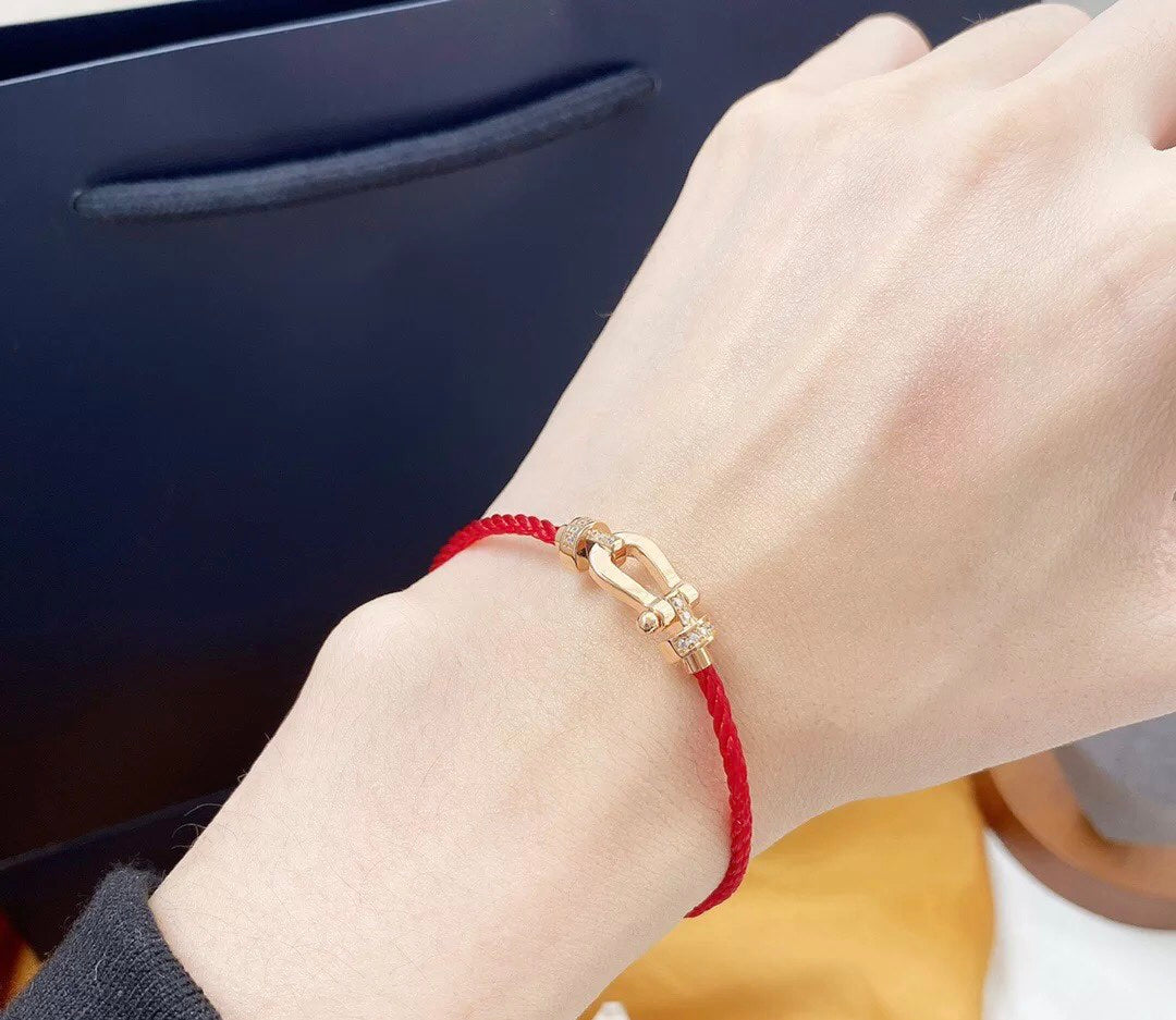 [Kincade Jewelrys]FORCE 10 HALF DIAMOND PINK GOLD RED CORDERI LARGE AND MEDIUM MODEL
