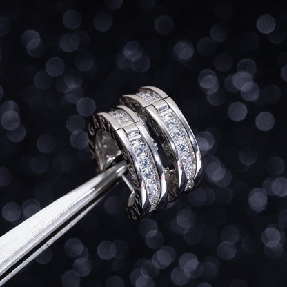 [Kincade Jewelrys]ZERO 1 MINI SILVER DIAMOND EARRINGS