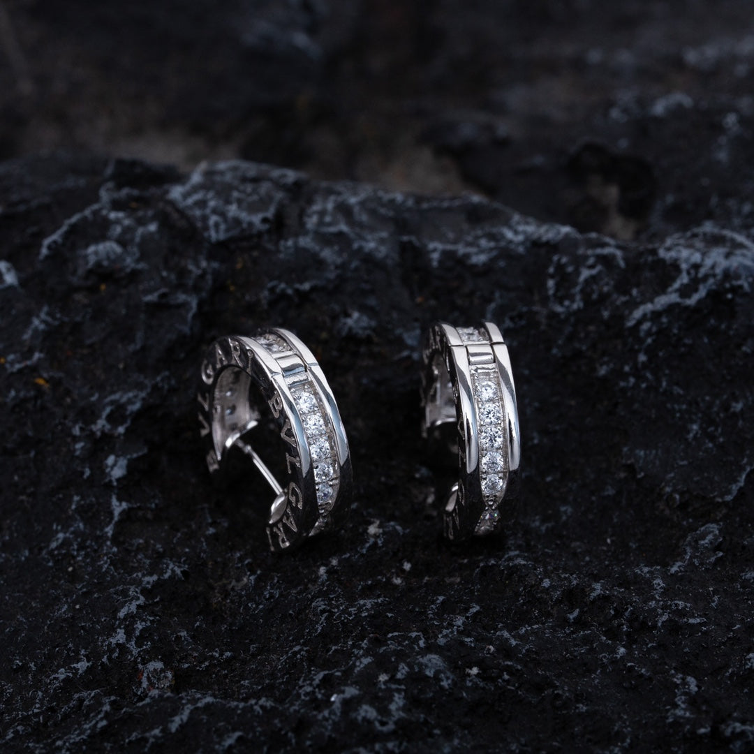 [Kincade Jewelrys]ZERO 1 MINI SILVER DIAMOND EARRINGS
