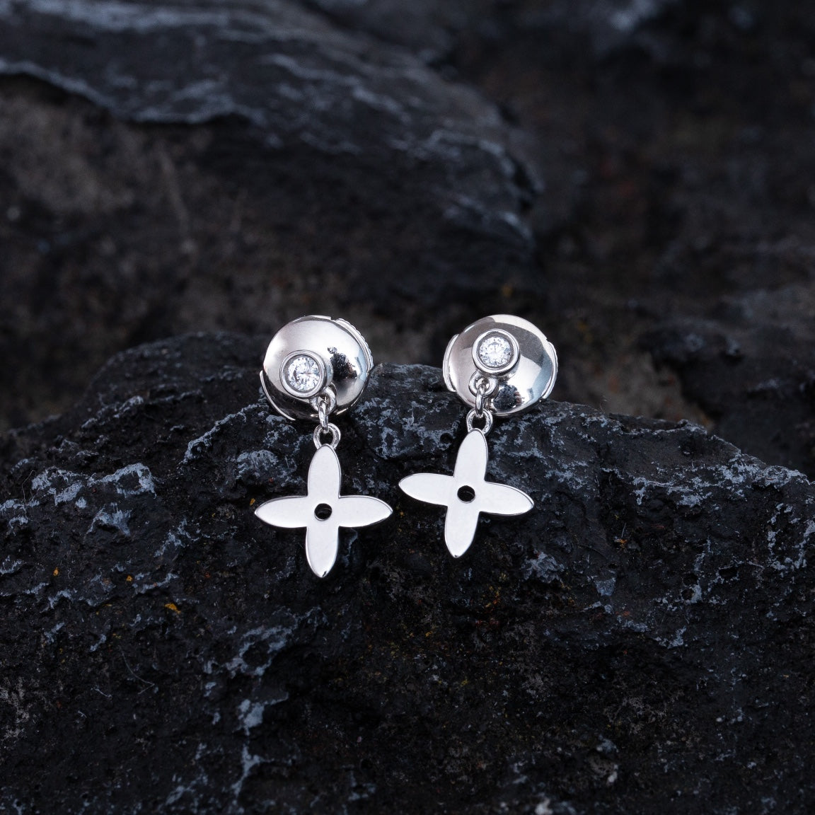 [Kincade Jewelrys]VIDYLLE SILVER DIAMOND MINI DROP EARRINGS