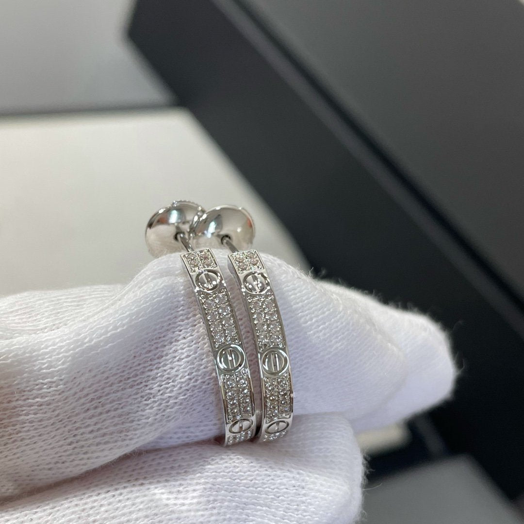 [Joyas Kincade] PENDIENTES DE ARO DE PLATA CON DIAMANTES DE AMOR