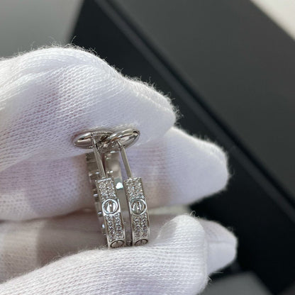 [Joyas Kincade] PENDIENTES DE ARO DE PLATA CON DIAMANTES DE AMOR