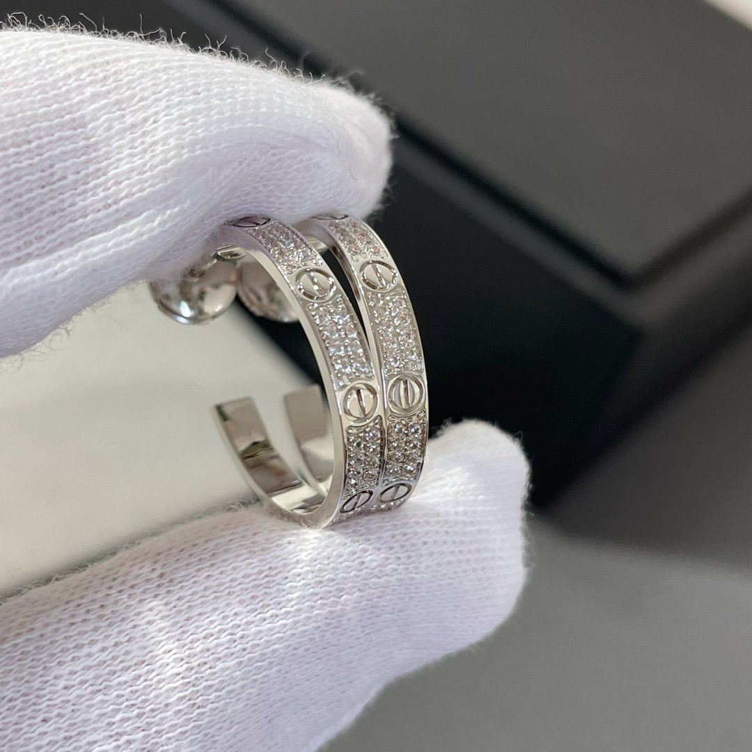[Joyas Kincade] PENDIENTES DE ARO DE PLATA CON DIAMANTES DE AMOR