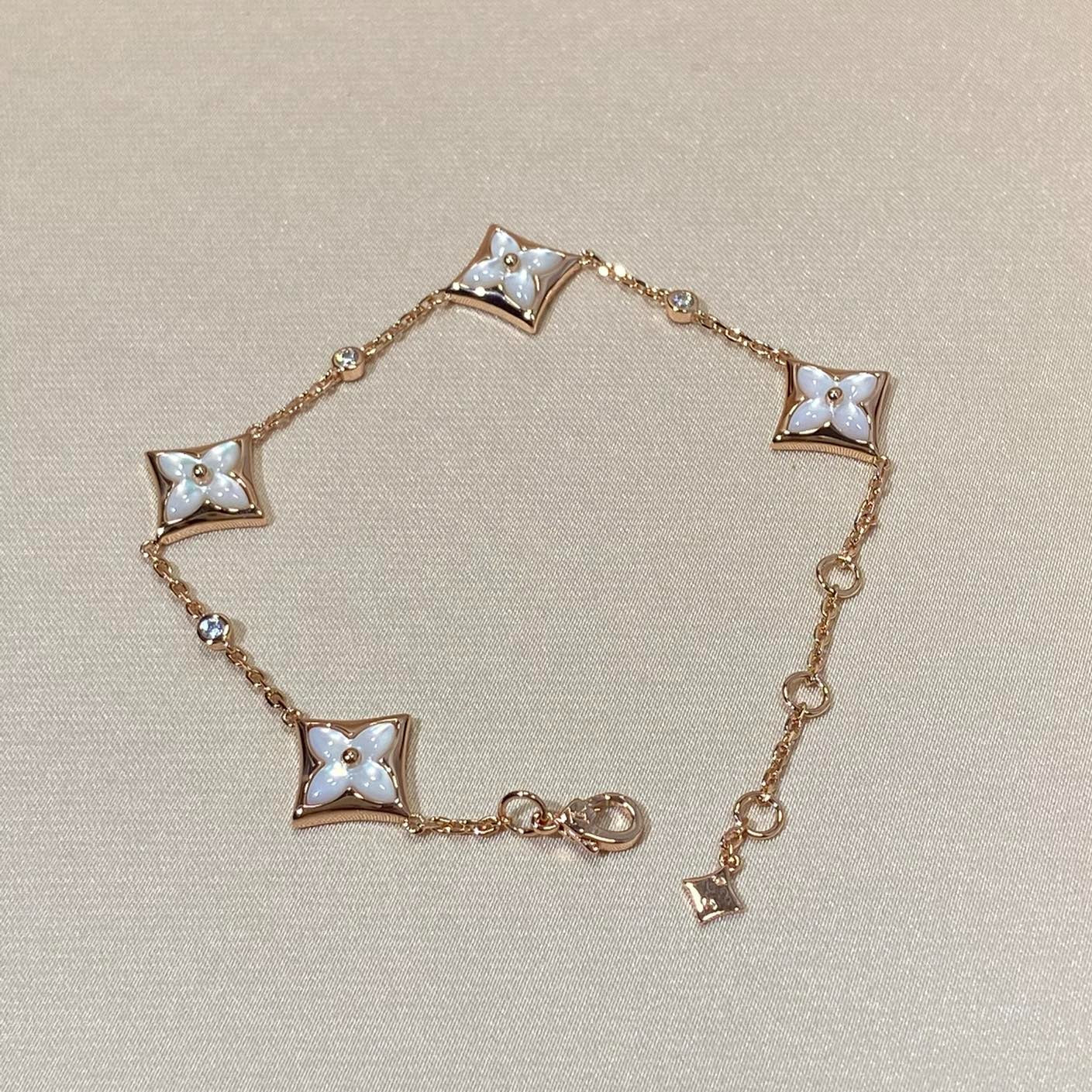 [Kincade Jewelrys] PULSERA DE ORO ROSA CON 4 ESTRELLAS Y DIAMANTES