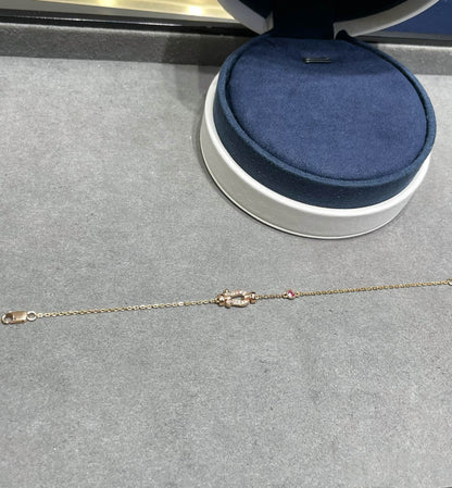 [Kincade Jewelrys]FORCE 10 DIAMOND CHAIN LINK PINK GOLD BRACELET