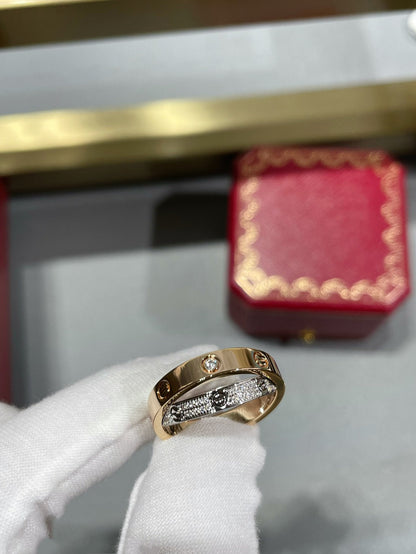 [Kincade Jewelrys] ANILLO DOBLE AMOR DE ORO ROSA, PLATA Y DIAMANTE