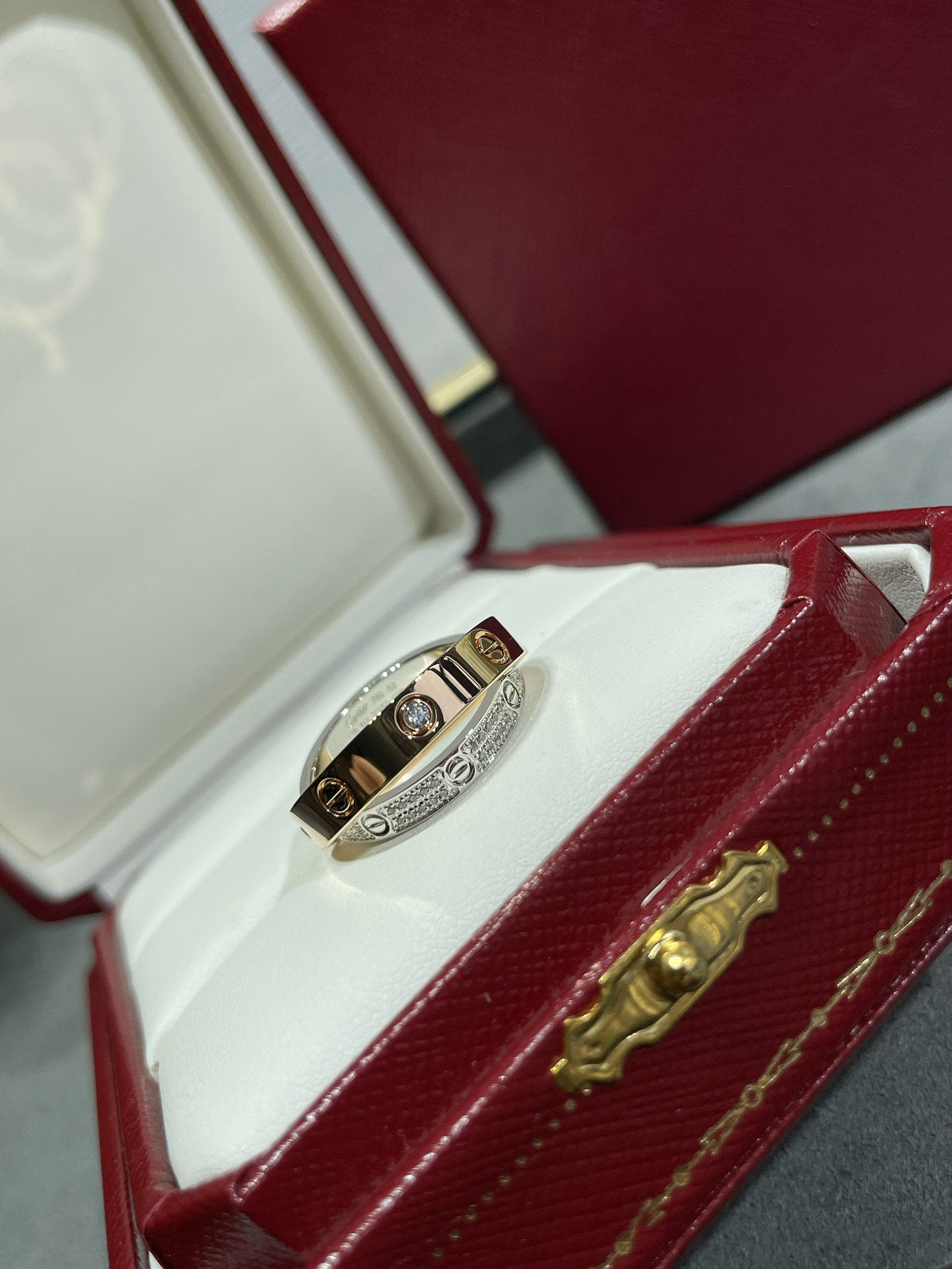 [Kincade Jewelrys] ANILLO DOBLE AMOR DE ORO ROSA, PLATA Y DIAMANTE