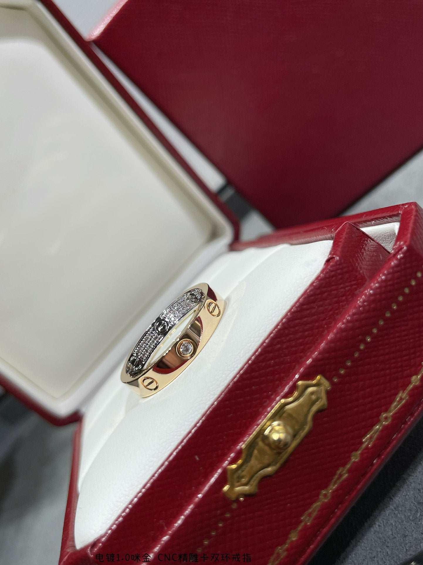 [Kincade Jewelrys] ANILLO DOBLE AMOR DE ORO ROSA, PLATA Y DIAMANTE