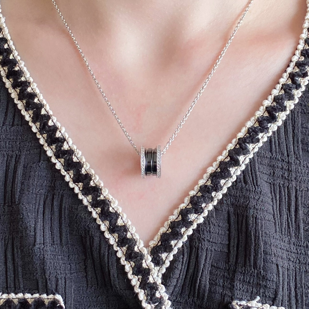 [Kincade Jewelrys]ZERO 1 DIAMOND CERAMIC NECKLACE