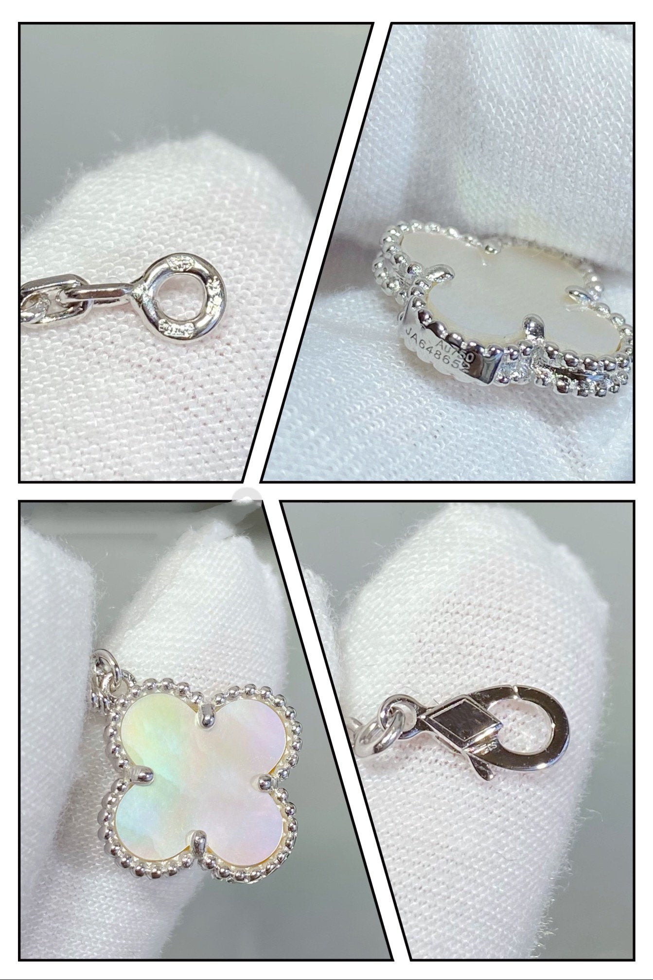 [Kincade Jewelrys]CLOVER 5 MOTIF WHITE MOP SILVER BRACELET