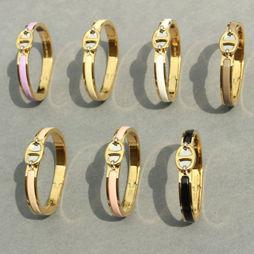 [Joyas Kincade]Pulsera de oro con cadena de clic