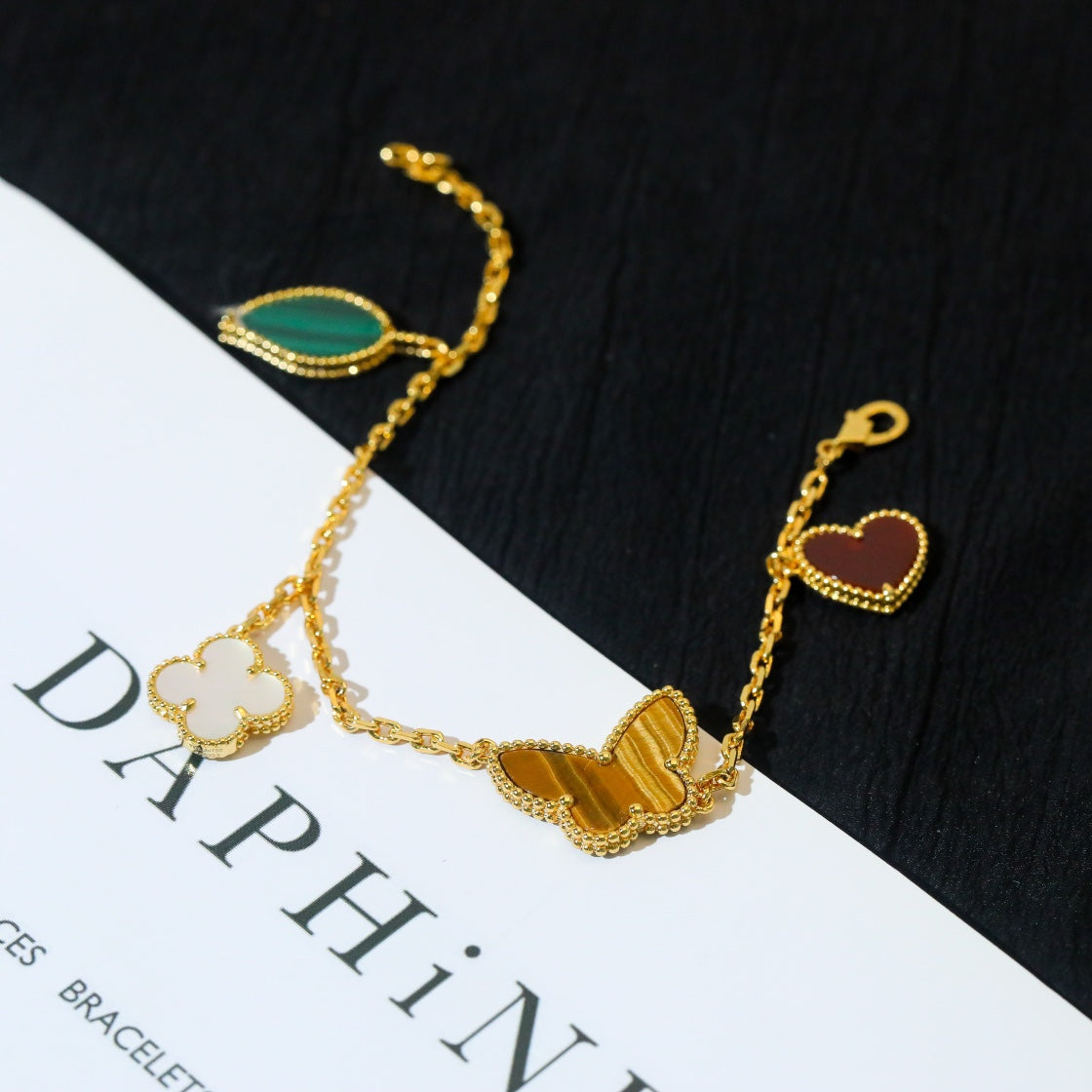 [Kincade Jewelrys]LUCKY SPRING 5 MOTIF GOLD BRACELET
