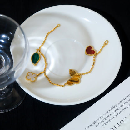 [Kincade Jewelrys]LUCKY SPRING 5 MOTIF GOLD BRACELET