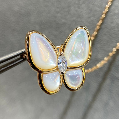 [Kincade Jewelrys]BUTTERFLY MOP DIAMOND NECKLACE