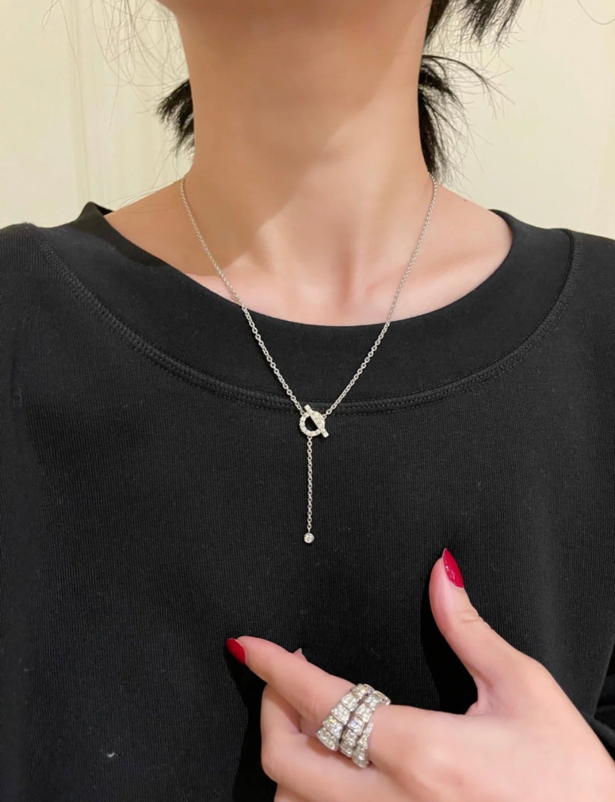 [Kincade Jewelrys]FINESSE SILVER DIAMOND NECKLACE