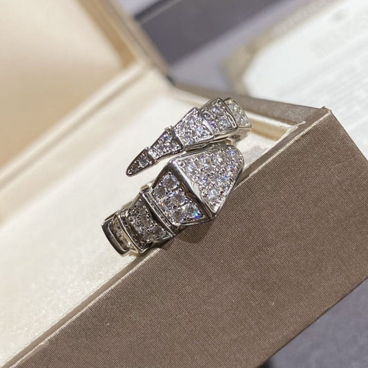 [Kincade Jewelrys]SERPENTI LARGE RING SILVER DIAMOND PAVED