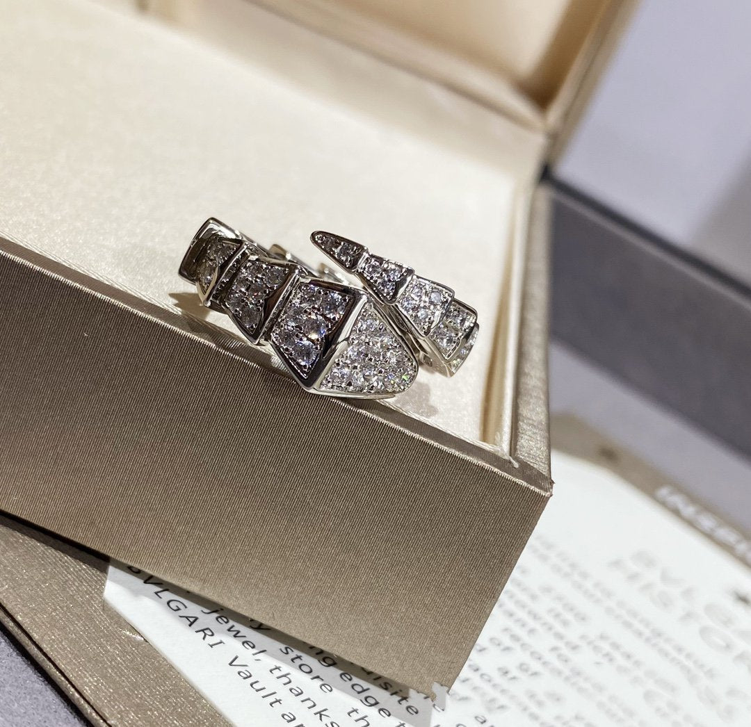 [Kincade Jewelrys]SERPENTI LARGE RING SILVER DIAMOND PAVED