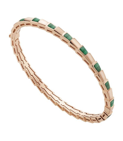 [Kincade Jewelrys]Pulsera Serpenti Oro Rosa Malaquita 
