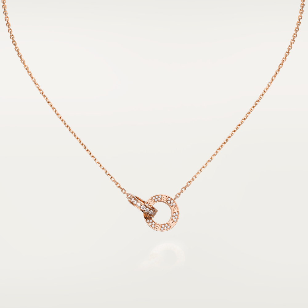 [Kincade Jewelrys] COLLAR LOVE DE 7,6 MM EN ORO ROSA Y PLATA CON DIAMANTES