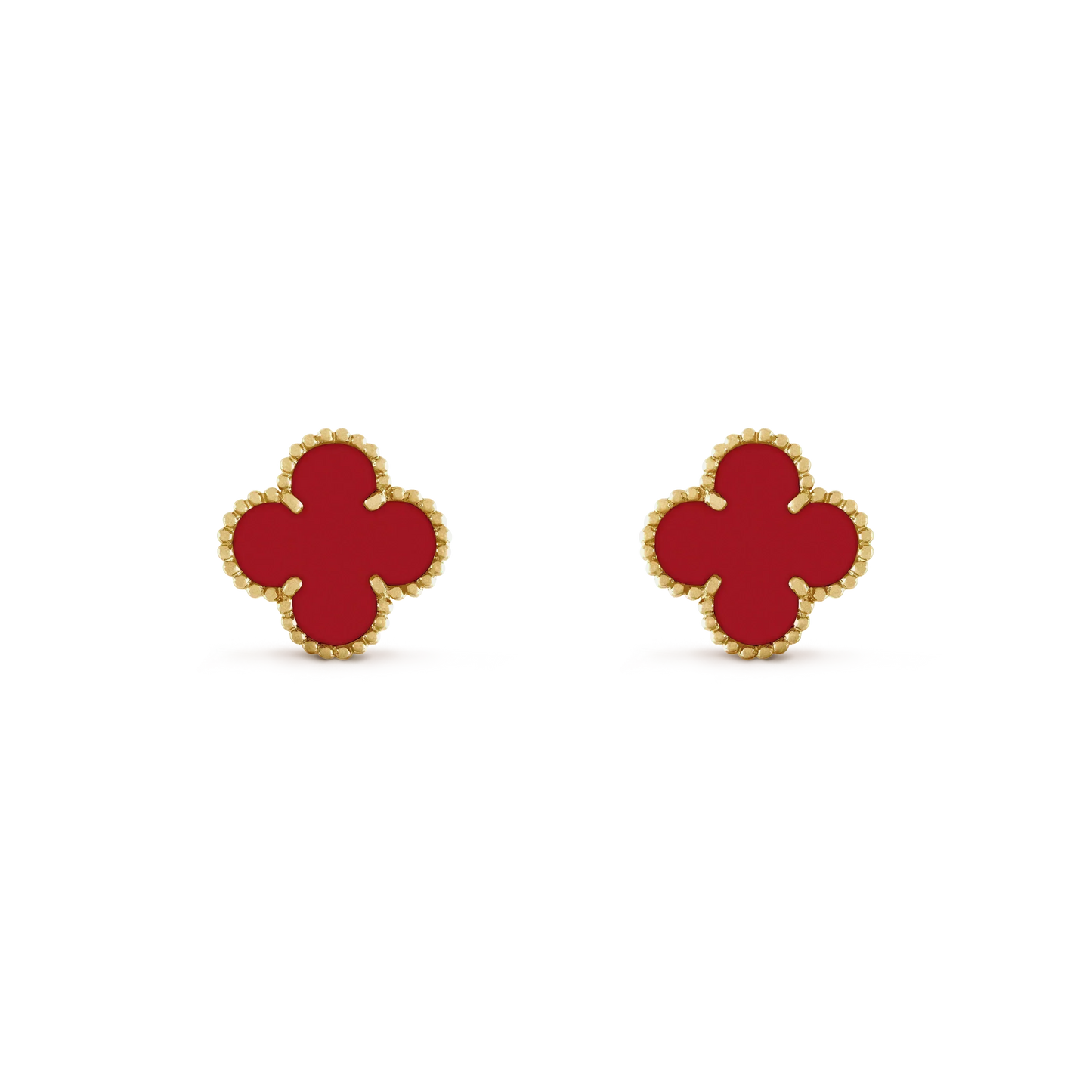 [Kincade Jewelrys]CLOVER MINI 9.5MM CARNELIAN EARRINGS
