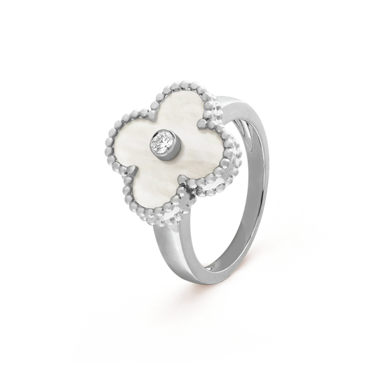 [Kincade Jewelrys]CLOVER SILVER MOP DIAMOND RING