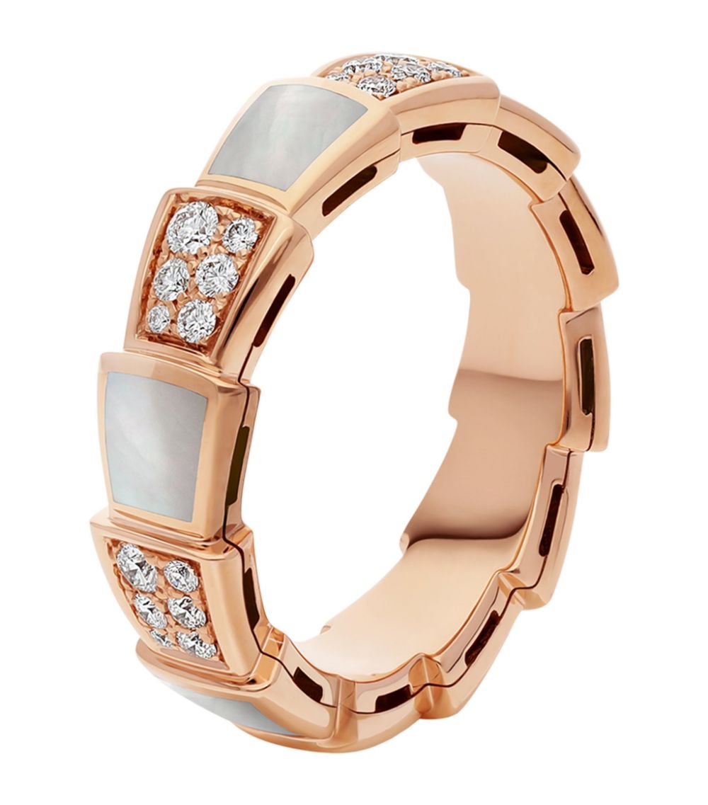 [Kincade Jewelrys] ANILLO SERPENTI DE ORO ROSA CON DIAMANTES PAVÉ 4 MM