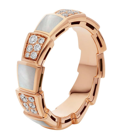[Kincade Jewelrys] ANILLO SERPENTI DE ORO ROSA CON DIAMANTES PAVÉ 4 MM