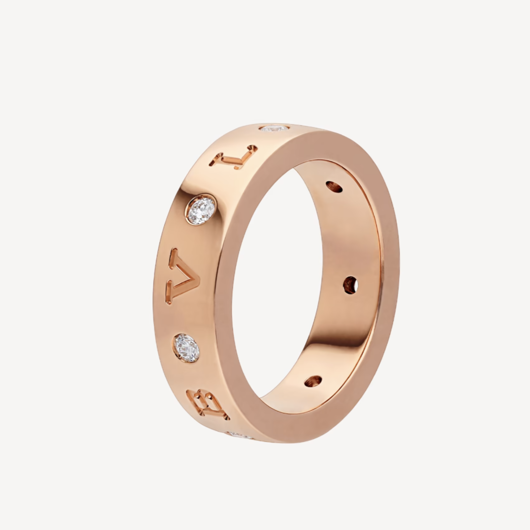 [Kincade Jewelrys]ZERO 1 ESSENTIAL PINK GOLD BAND WITH DIAMONDS RING