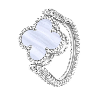 [Joyas Kincade]Anillo de oro rosa con forma de trébol fluvial