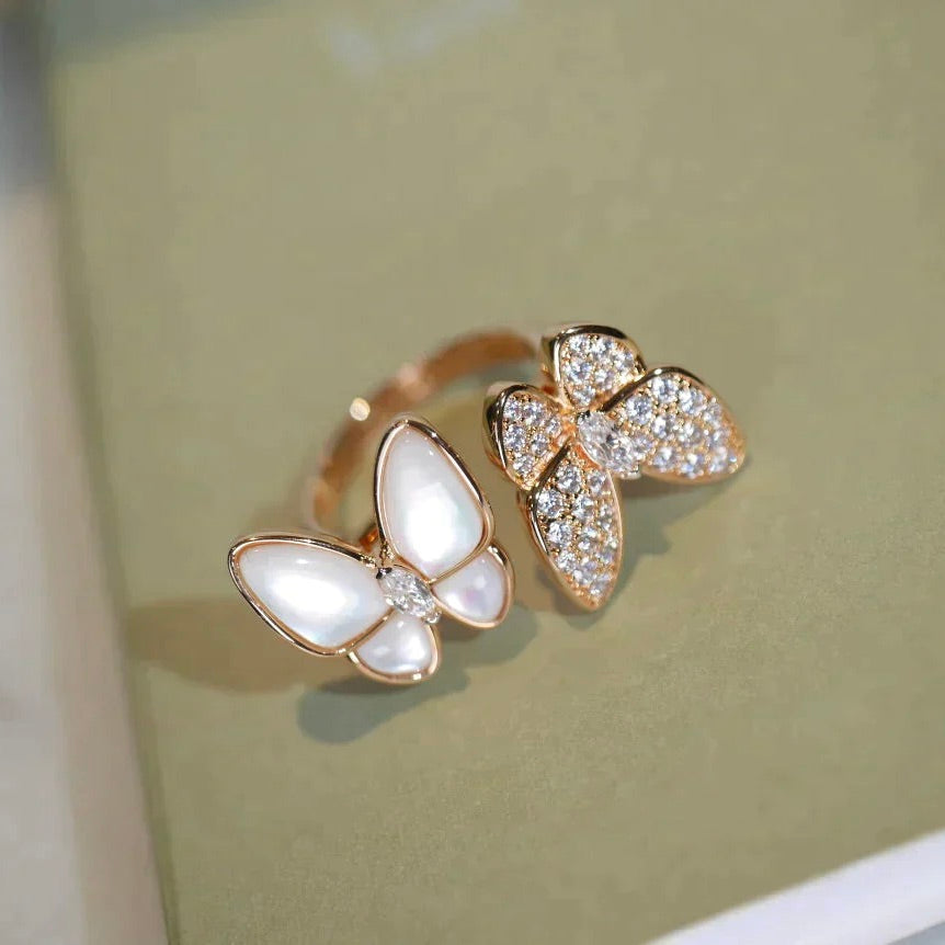 [Kincade Jewelrys]TWIN BUTTERFLY DIAMOND MOP RING