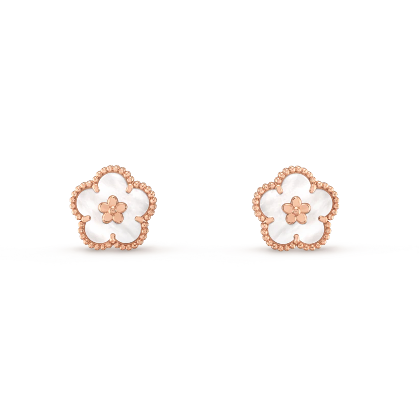 [Kincade Jewelrys]LUCKY PINK GOLD WHITE MOP EARRINGS
