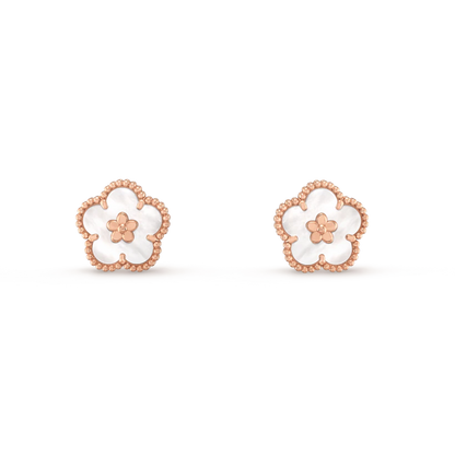 [Kincade Jewelrys]LUCKY PINK GOLD WHITE MOP EARRINGS