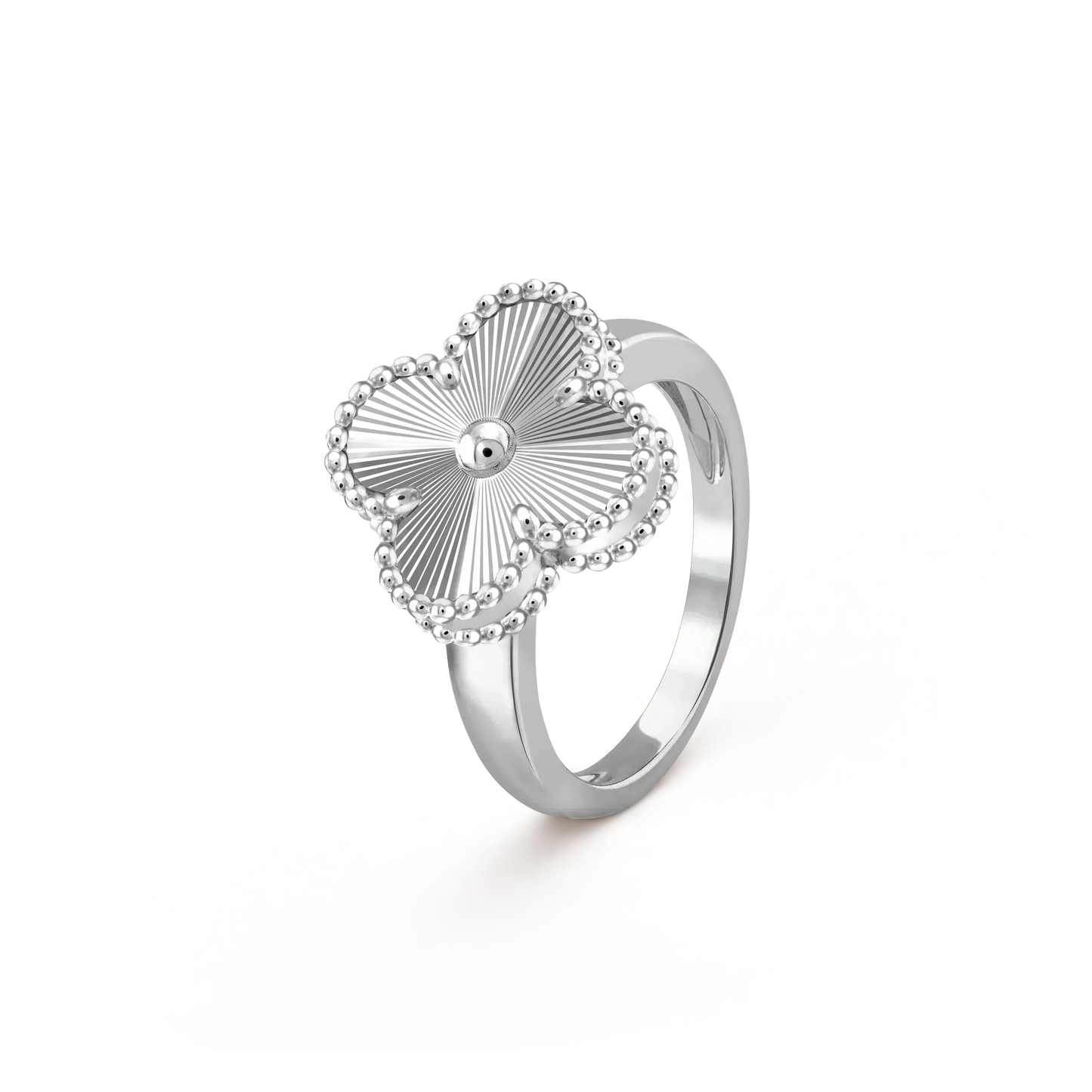 [Joyas Kincade]Anillo de plata con trébol