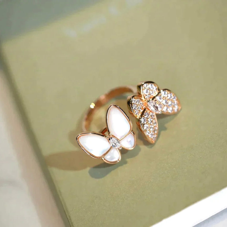 [Kincade Jewelrys]TWIN BUTTERFLY DIAMOND MOP RING
