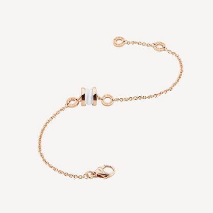 [Kincade Jewelrys]ZERO 1 SOFT PINK GOLD AND WHITE CERAMIC BRACELET