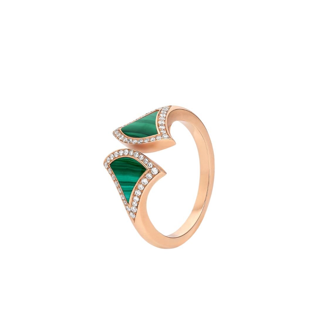 [Kincade Jewelrys]Anillo abierto Dream Malaquita Diamante