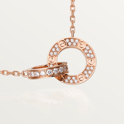 [Kincade Jewelrys] COLLAR LOVE DE 7,6 MM EN ORO ROSA Y PLATA CON DIAMANTES