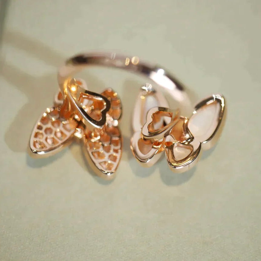 [Kincade Jewelrys]TWIN BUTTERFLY DIAMOND MOP RING