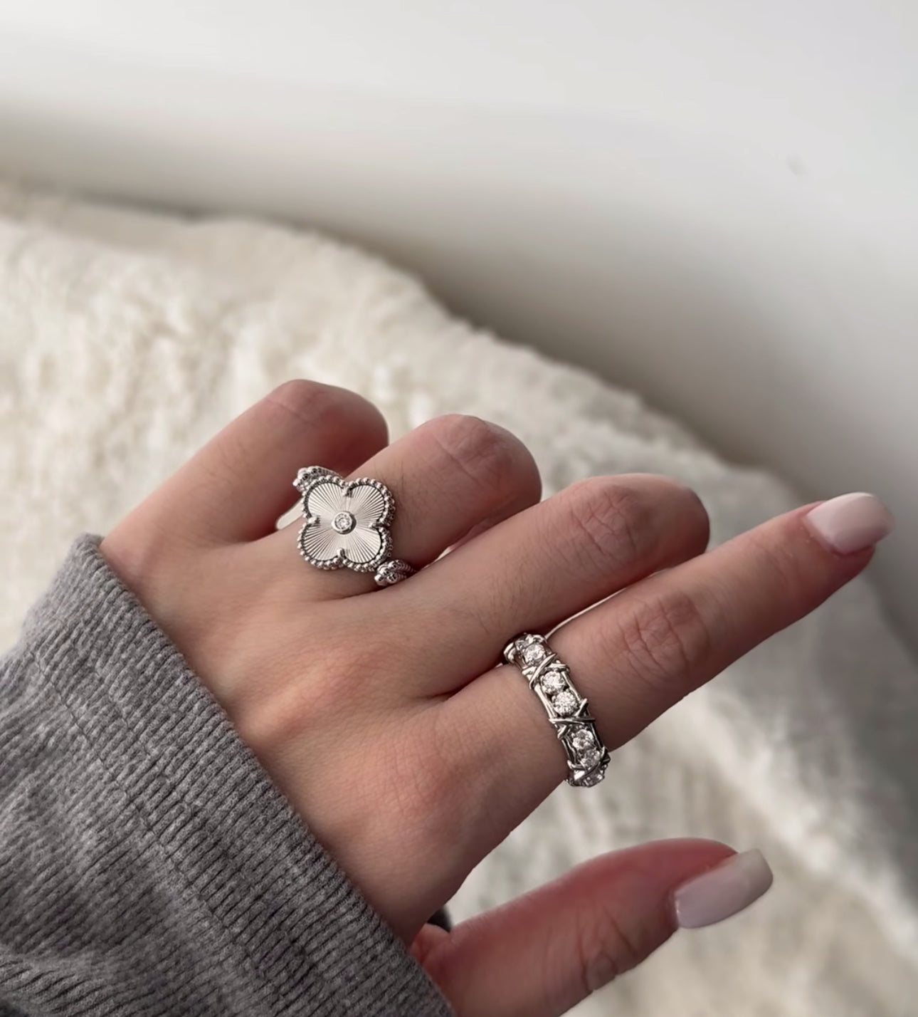 [Kincade Jewelrys]CLOVER RIVERSIBLE SLIVER RING