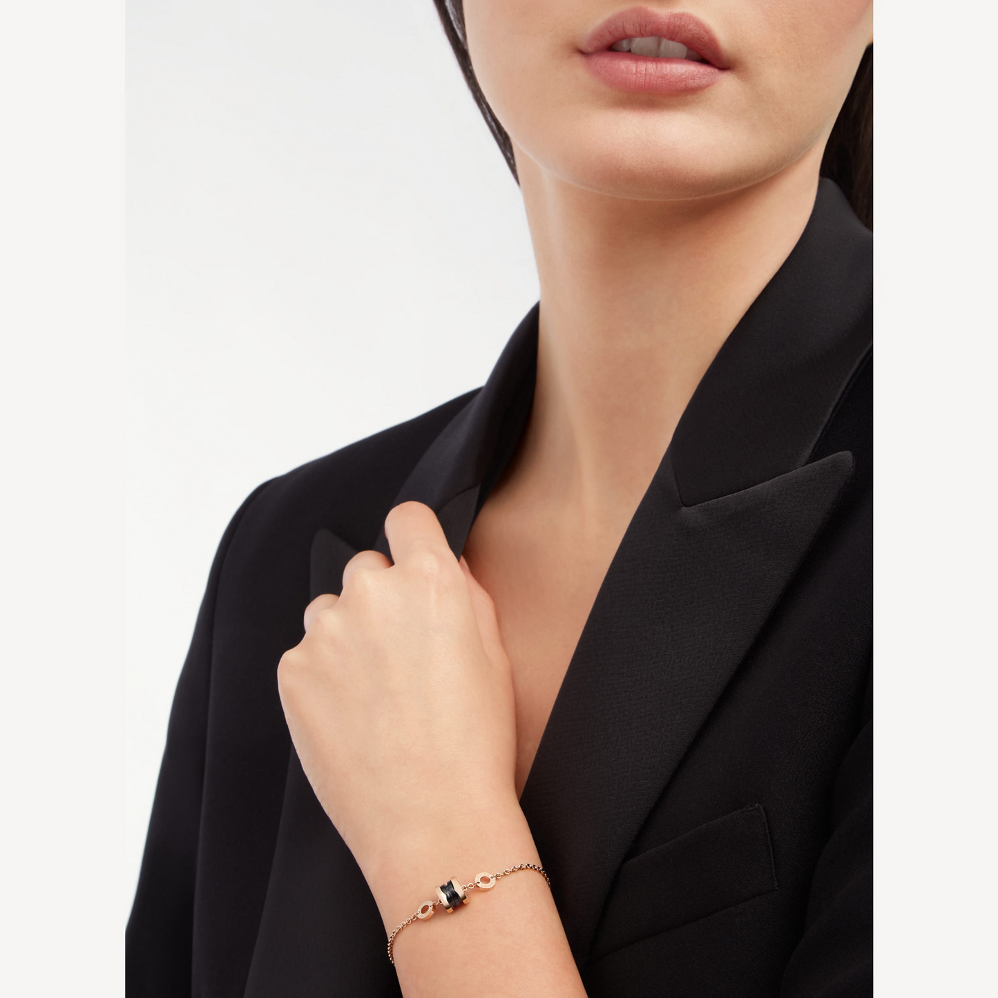 [Kincade Jewelrys]ZERO 1 SOFT PINK GOLD AND BLACK CERAMIC BRACELET
