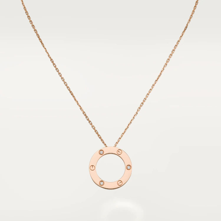 [Kincade Jewelrys]LOVE NECKLACE 16MM 3 DIAMONDS
