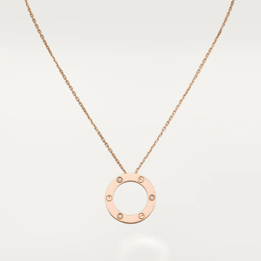 [Kincade Jewelrys]LOVE NECKLACE 16MM 3 DIAMONDS