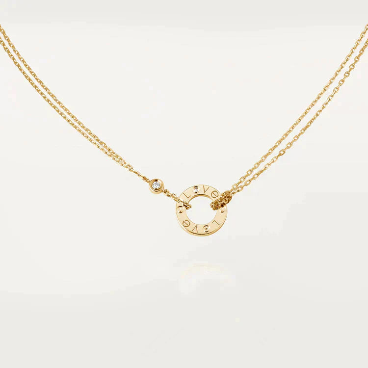 [Kincade Jewelrys]LOVE NECKLACE 16MM 2 DIAMONDS